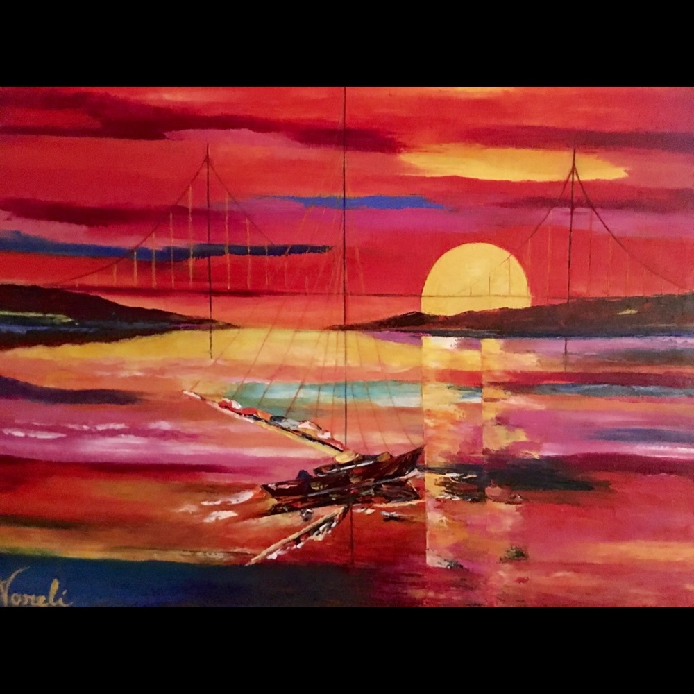Oil on canvas painting 16* 20” , spatula,Original.